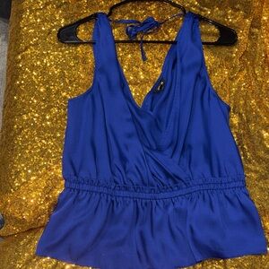 Express Royal Blue Sleeveless Blouse